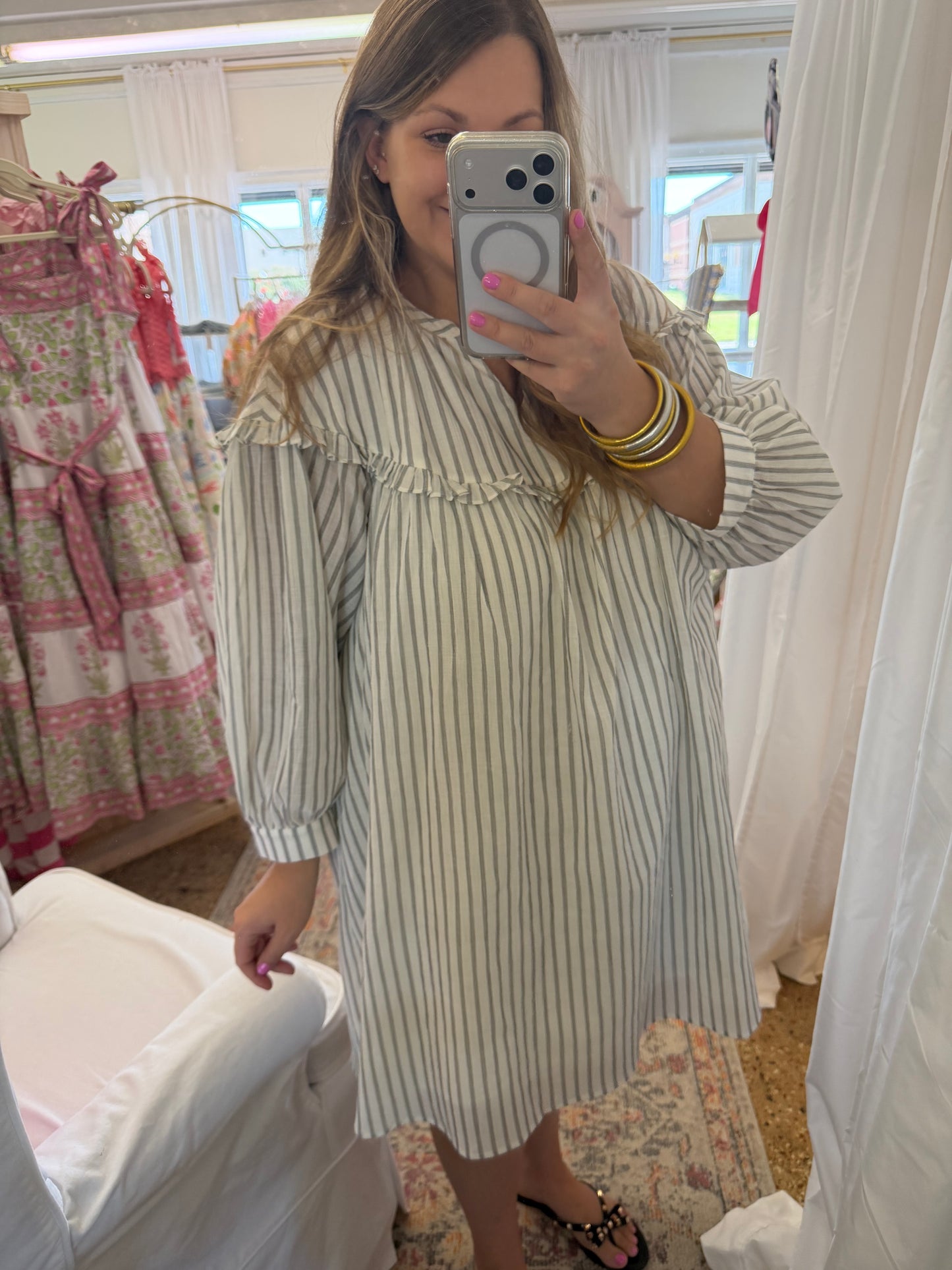 V-Neck Babydoll Mini Dress