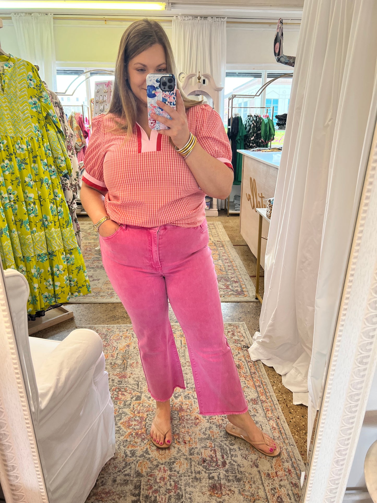 Acid Wash Frayed Hem Jeans