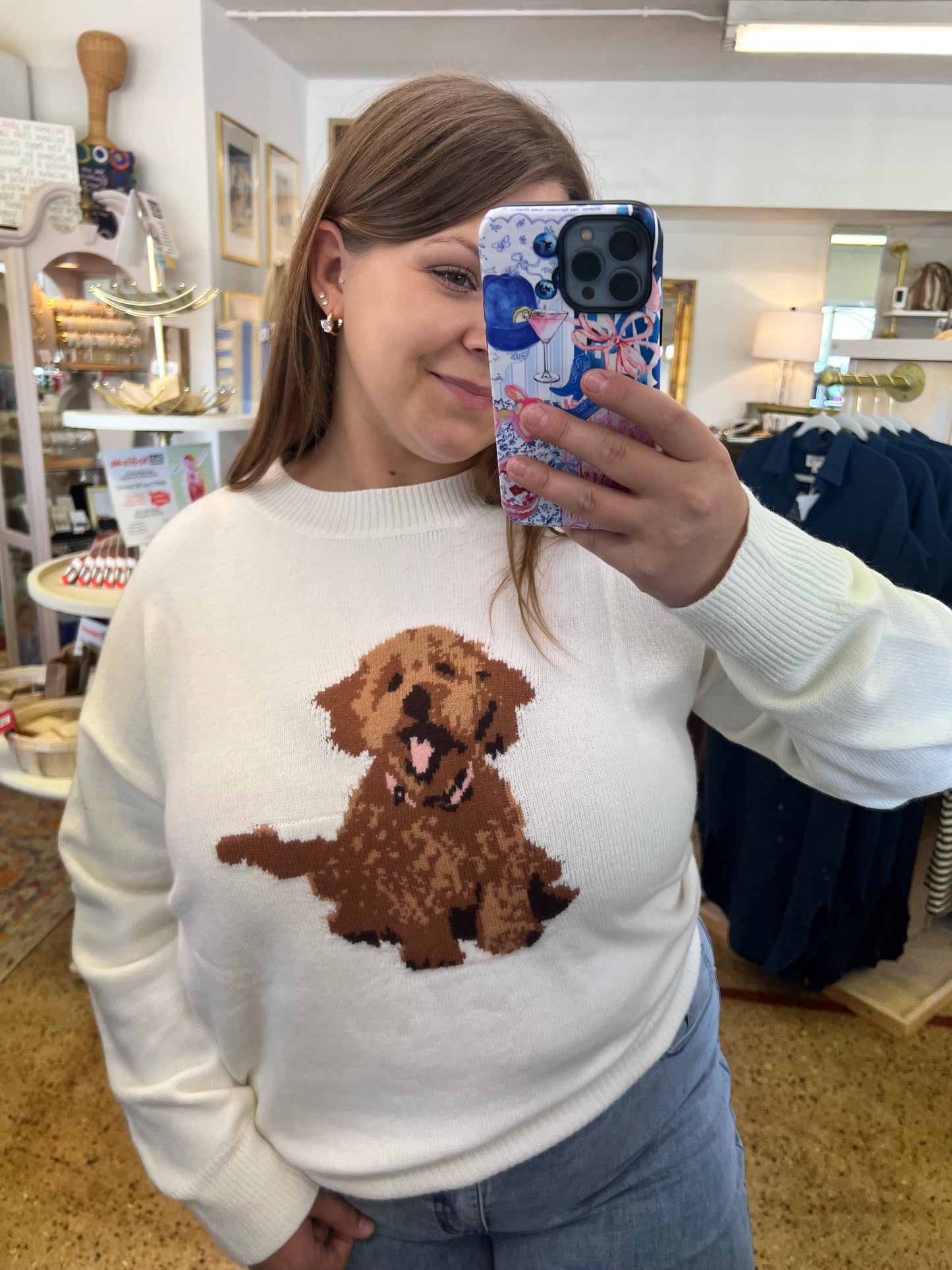Cream Puppy Sweater
