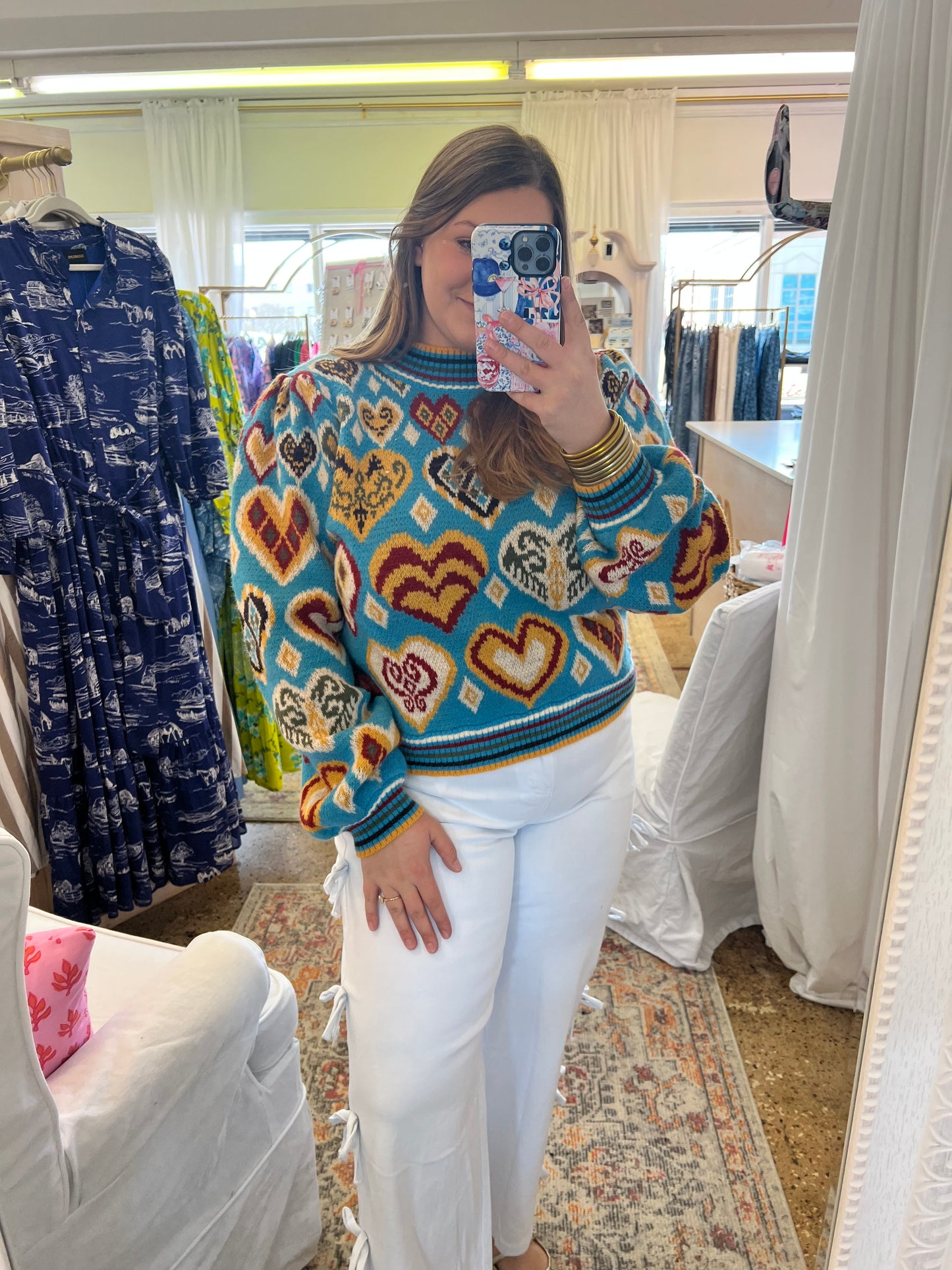 Blue Heart Short Sweater