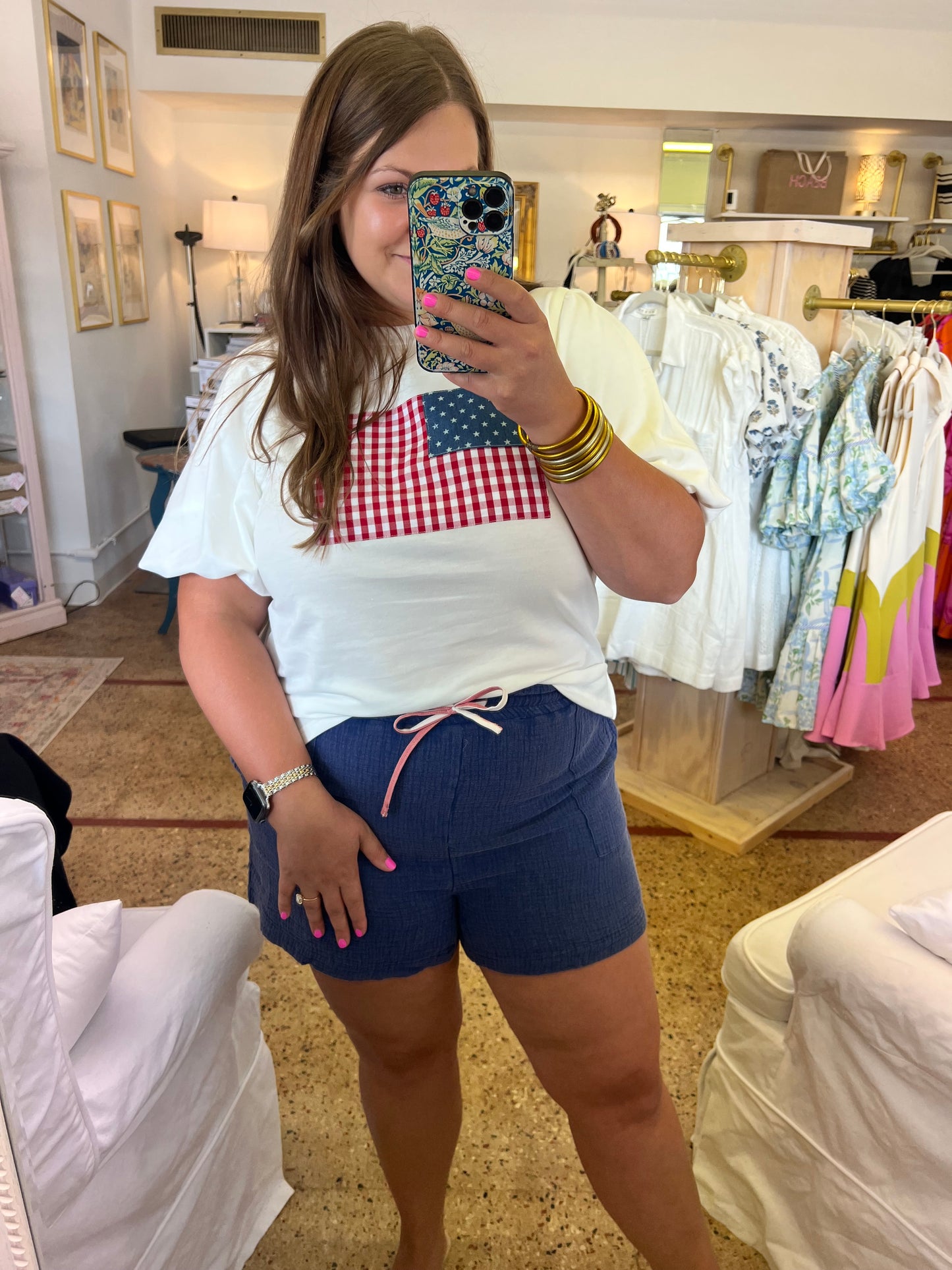 Washed Cotton Gauze Shorts