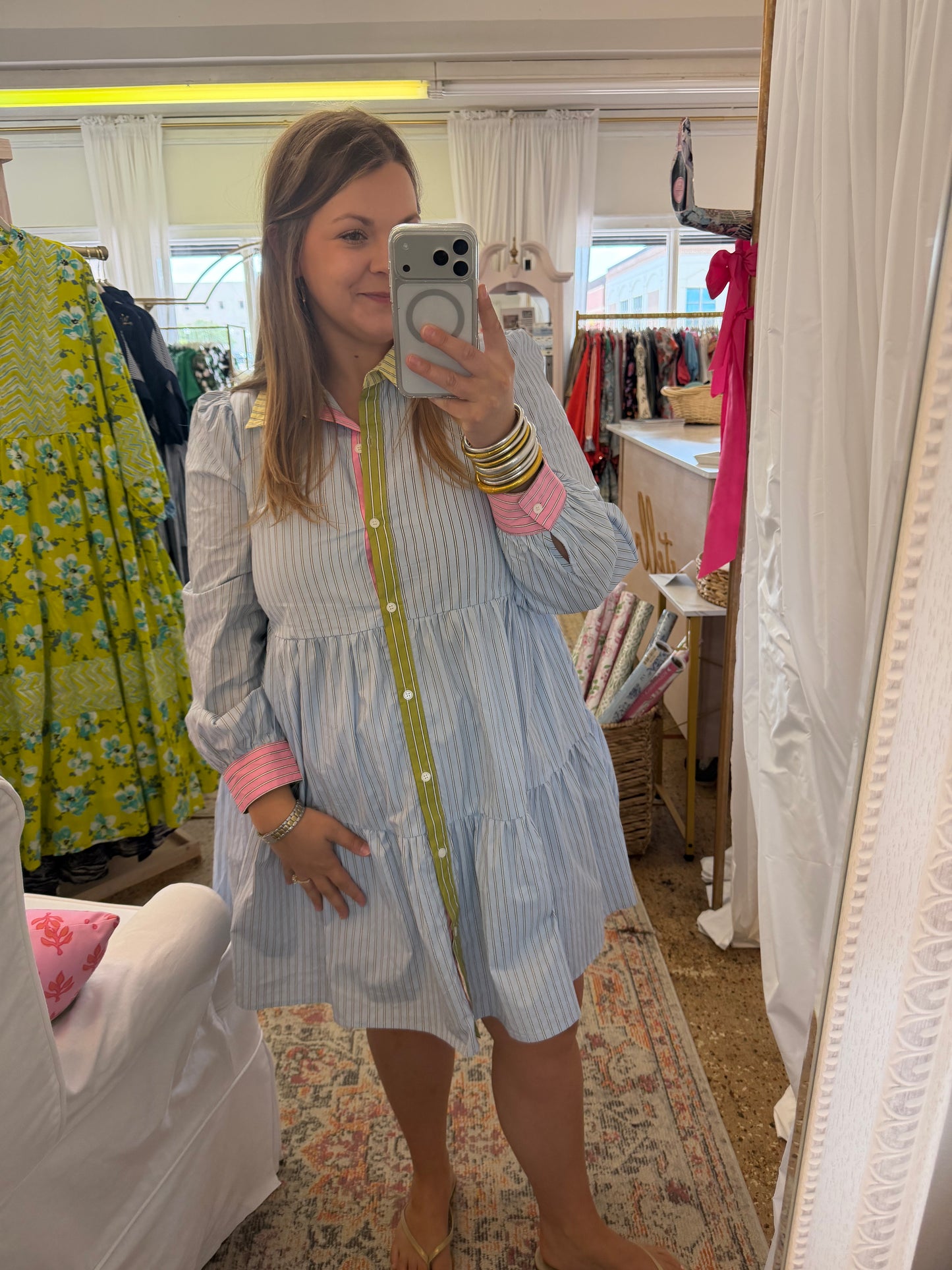 Preppy Pinstripe Mini Dress