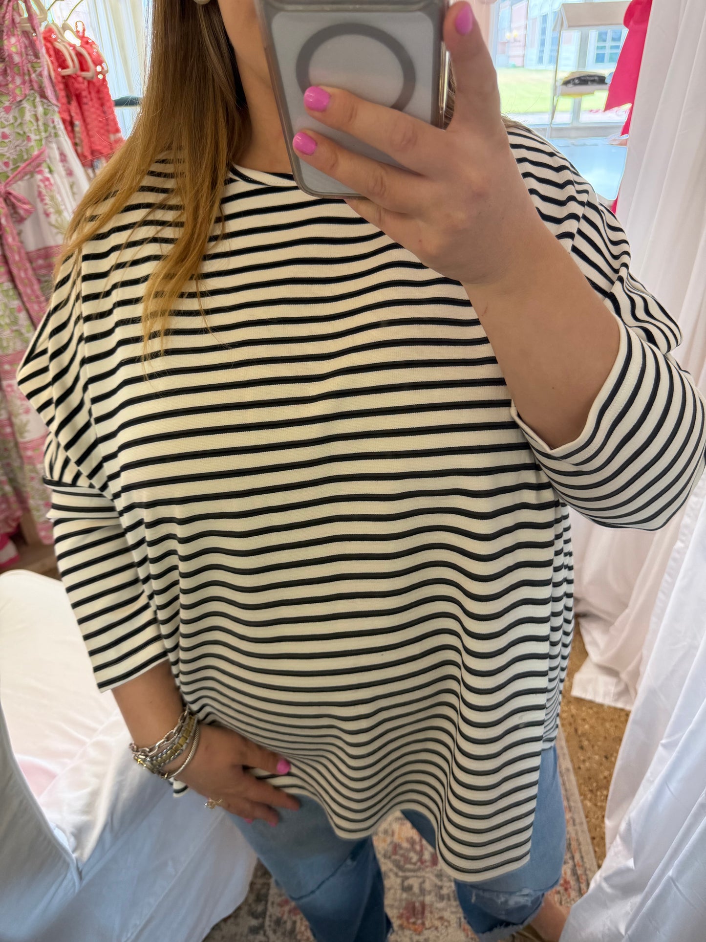 Oversized Stripe Knit Top