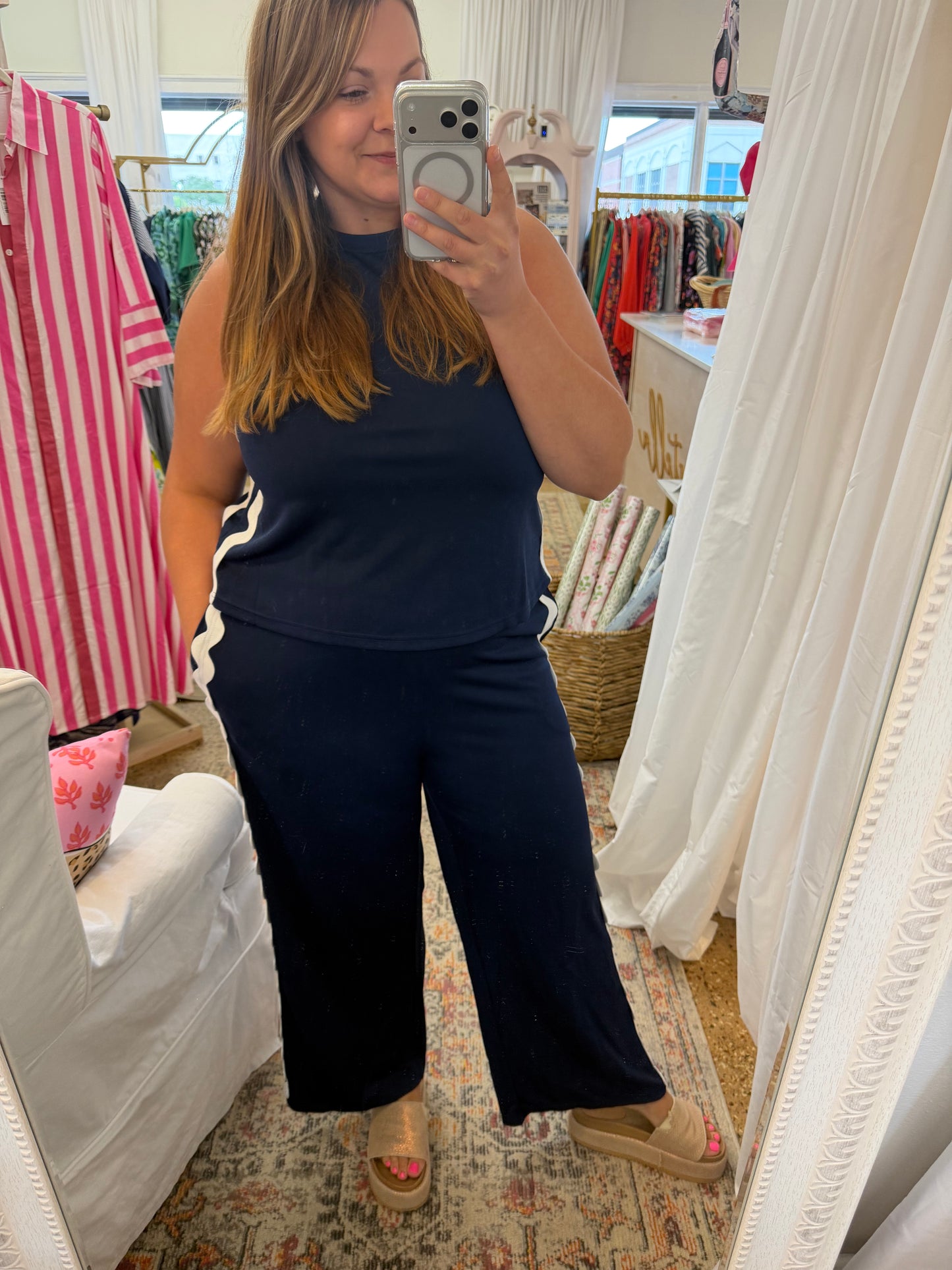 Ric-Rak Trim Knit Pant Set