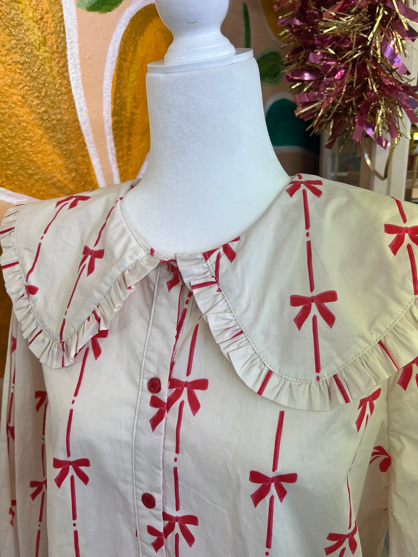 Peter Pan Collar Bow Blouse