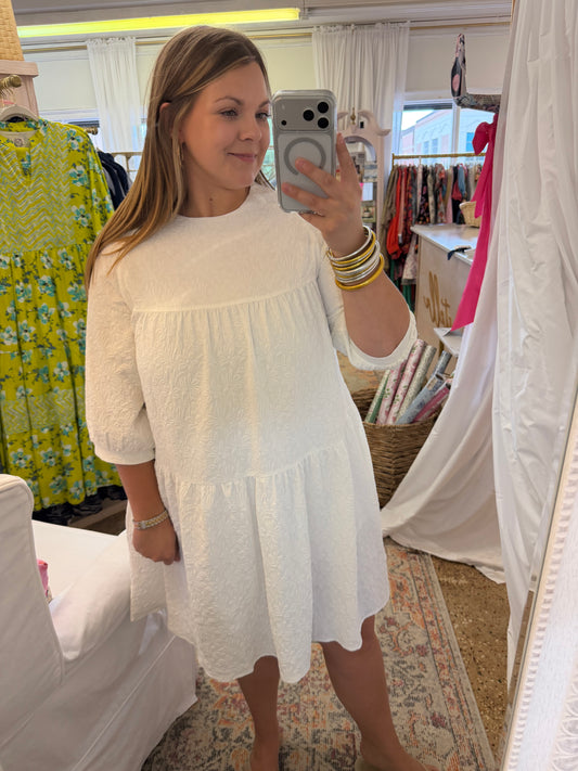 Textured A-Line Swing Dress