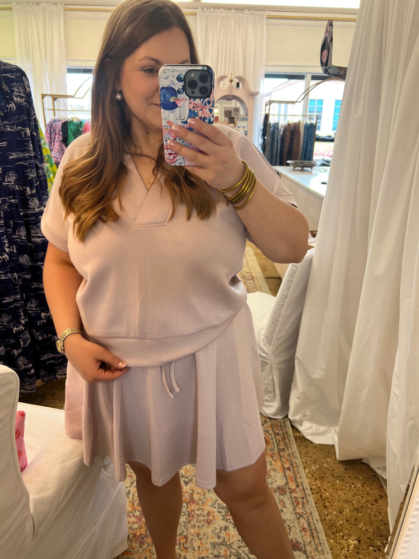 Lilac Scuba Skirt Set