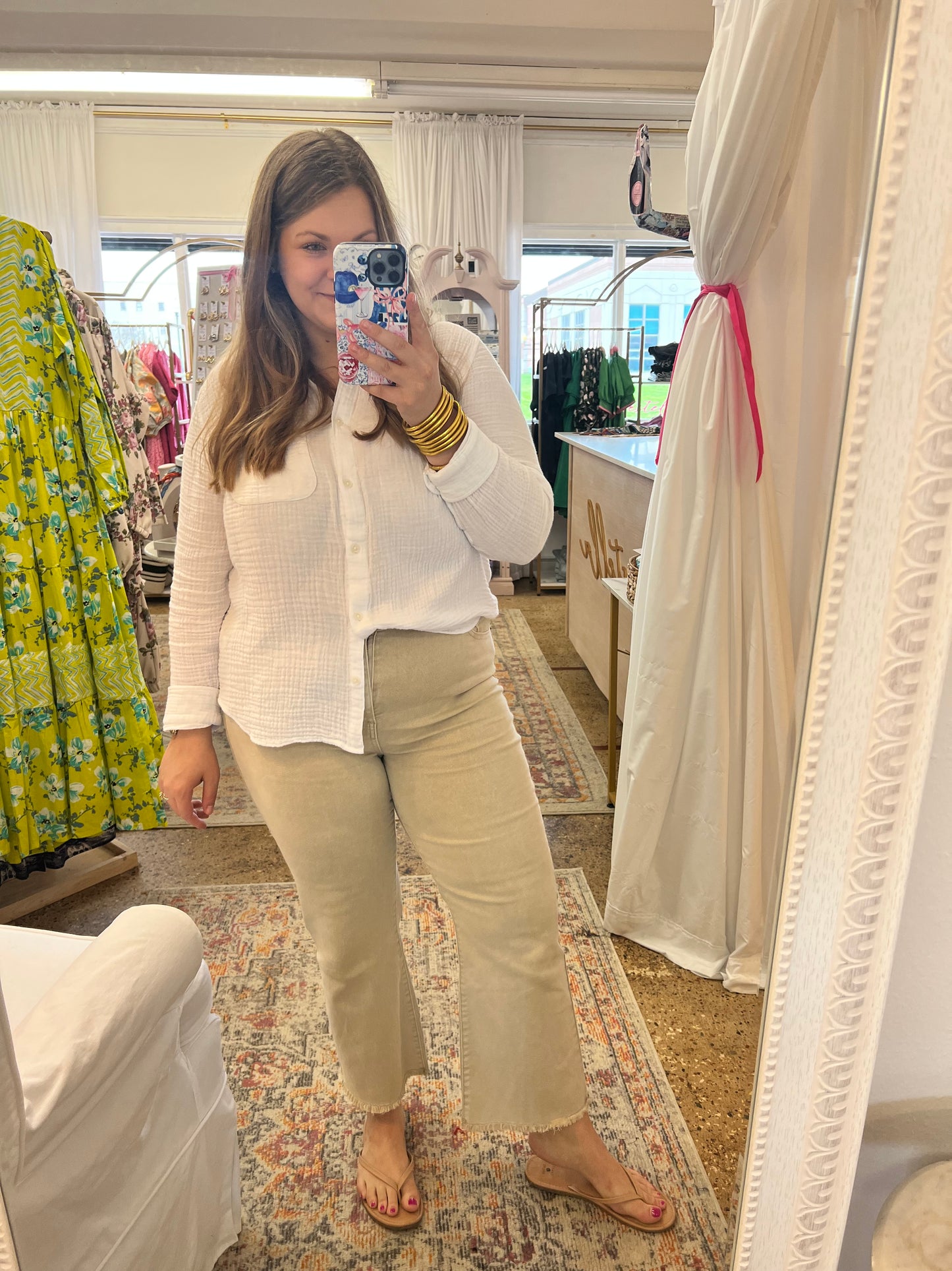 Acid Wash Frayed Hem Jeans