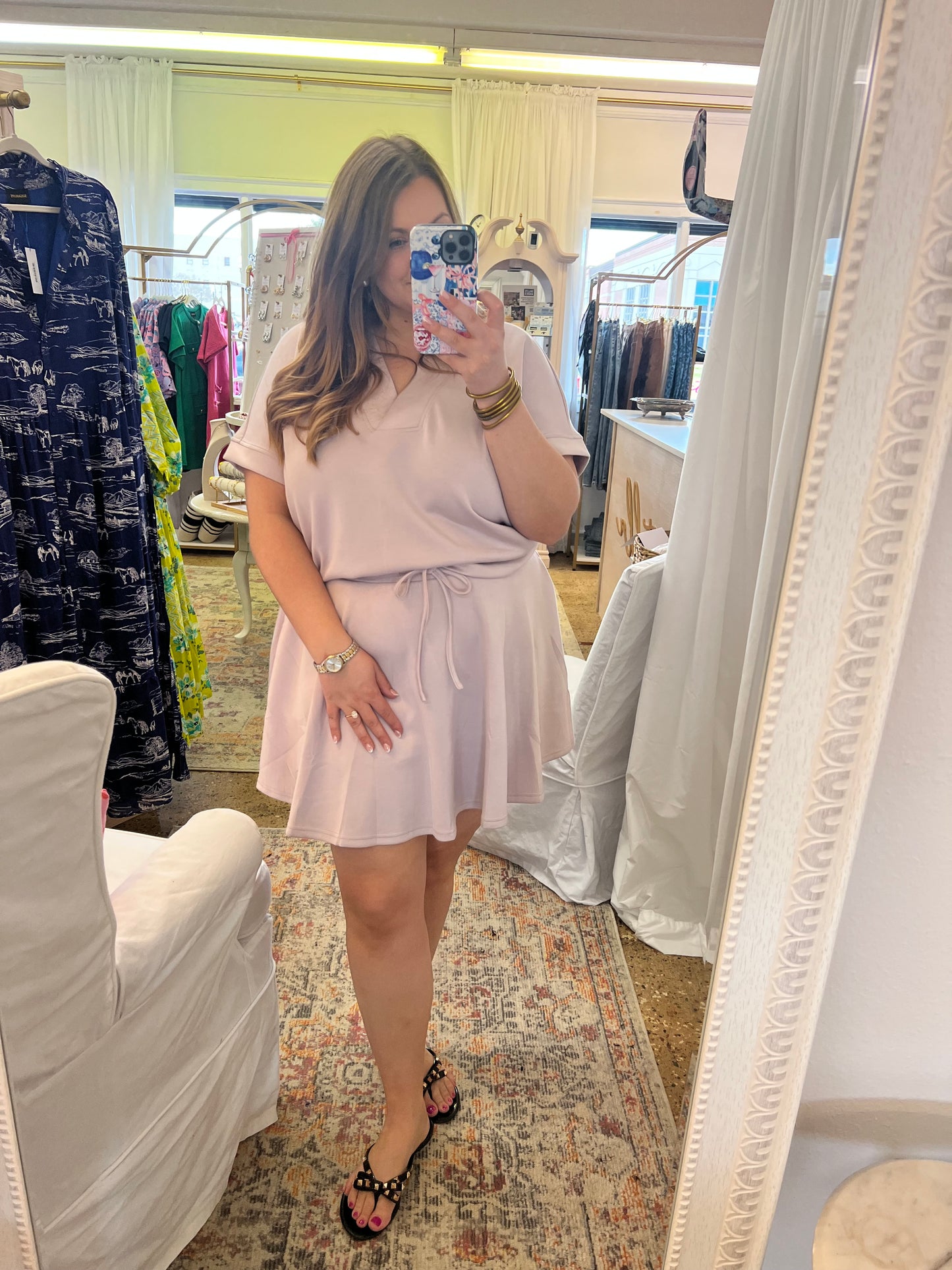 Lilac Scuba Skirt Set