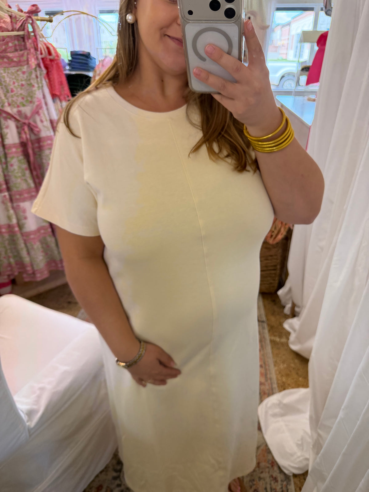 Cream Knit Maxi Dress