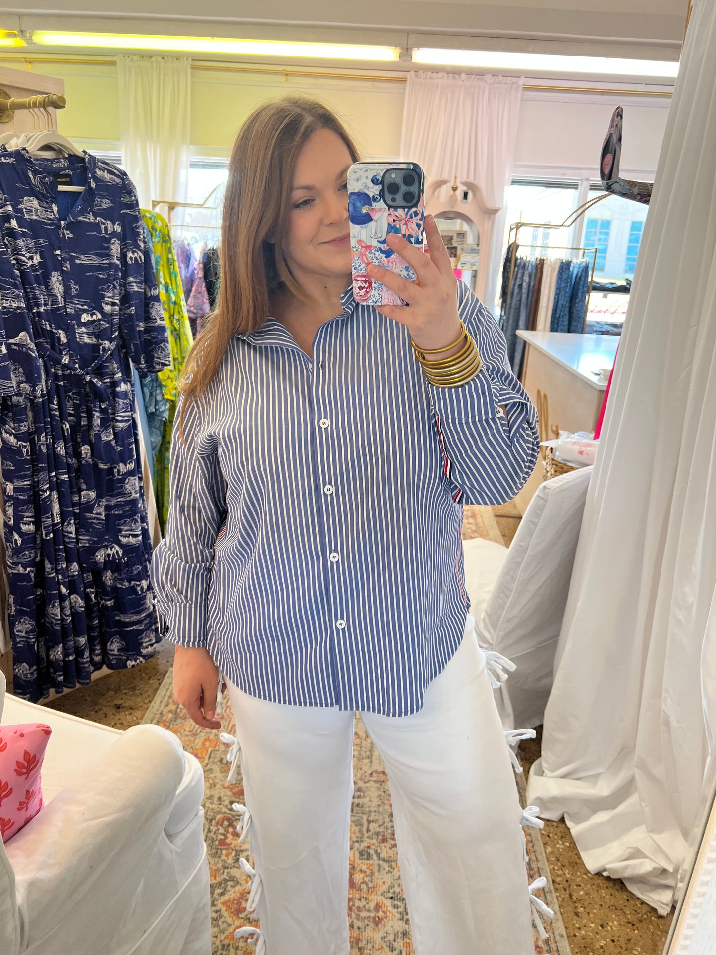 Striped Twill Tape Button Down