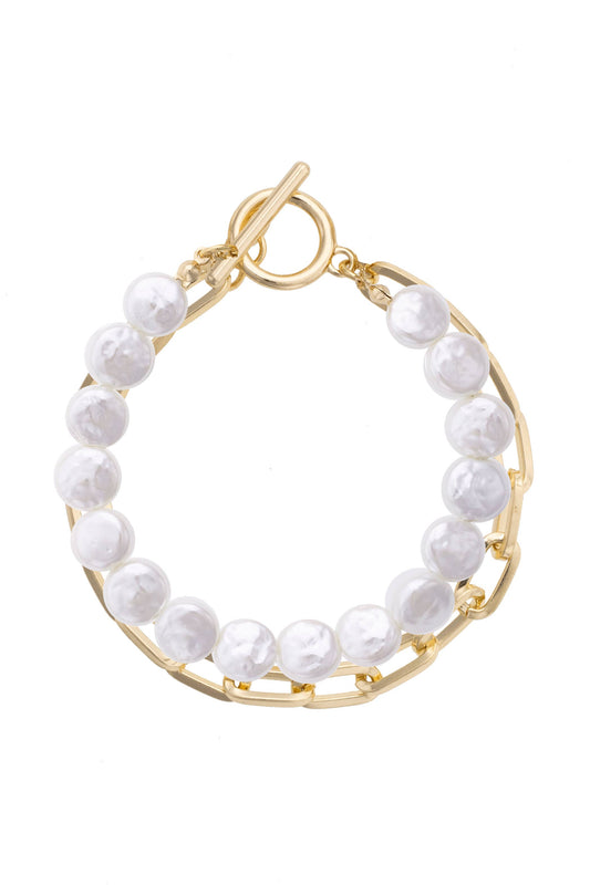 Coco Layered Pearl Toggle Bracelet