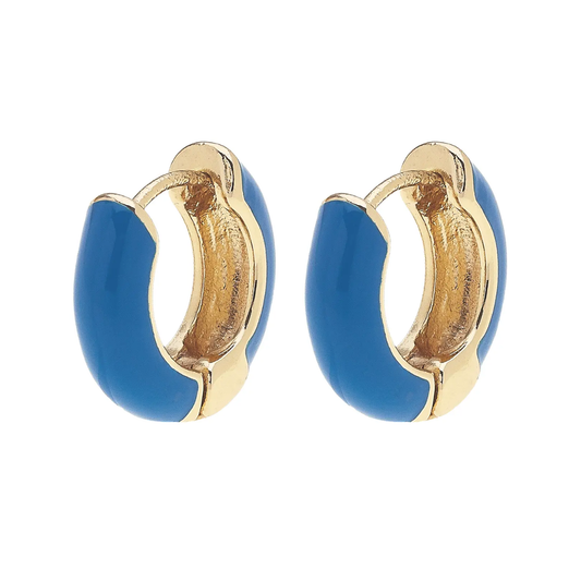 Cici Blue Huggie Hoop