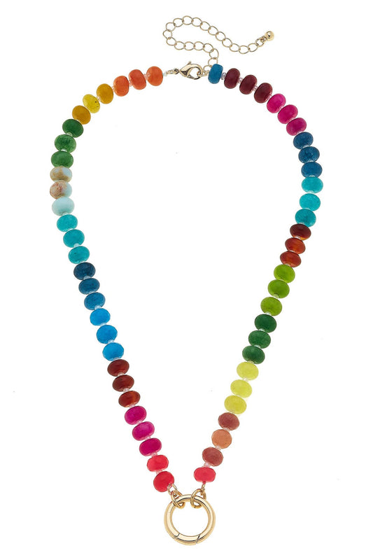Lucy Gemstone Beaded Charm Necklace